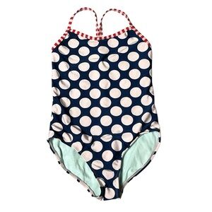 Wonder, nation polkadot stripes, one piece bathing suit size‎ medium 7-8 girl